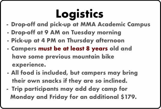 Logistics-	Drop-off and pick-up at MMA Academic C